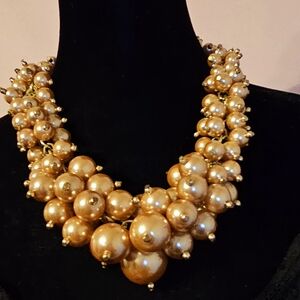 Bronze Pearls Necklace Thick Ajustable